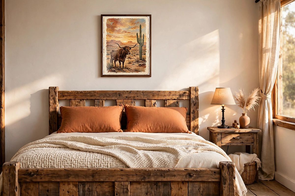 Longhorn at Desert Sunset Print — Free Printable Wall Art photo 2