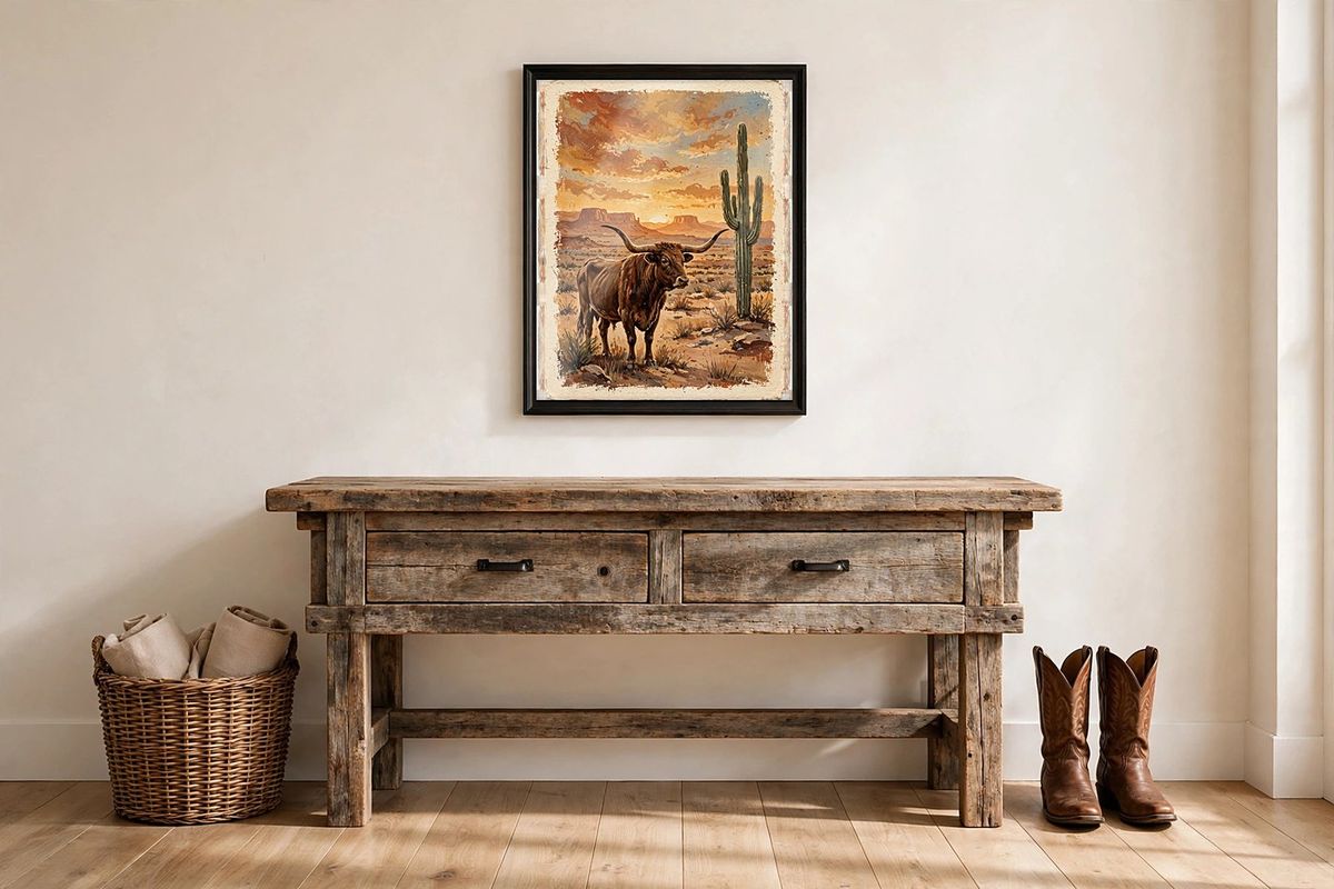 Longhorn at Desert Sunset Print — Free Printable Wall Art photo 4