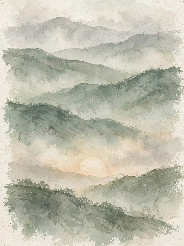 Misty Mountain Layers Print — Free Printable Wall Art