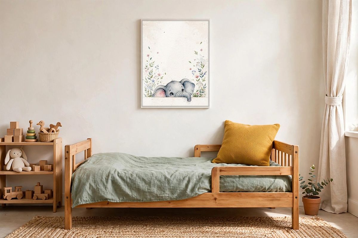 Peekaboo Baby Elephant Print — Free Printable Wall Art photo 2