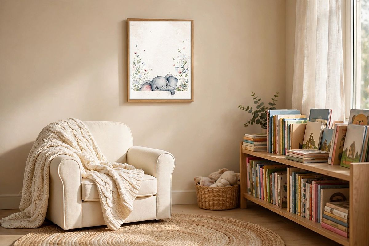 Peekaboo Baby Elephant Print — Free Printable Wall Art photo 3