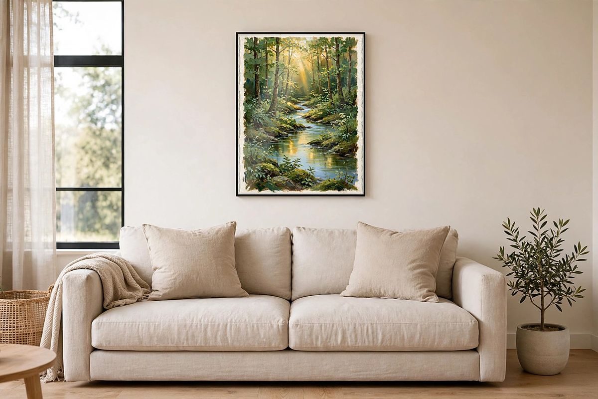 Sunlit Forest Stream Print — Free Printable Wall Art photo 3