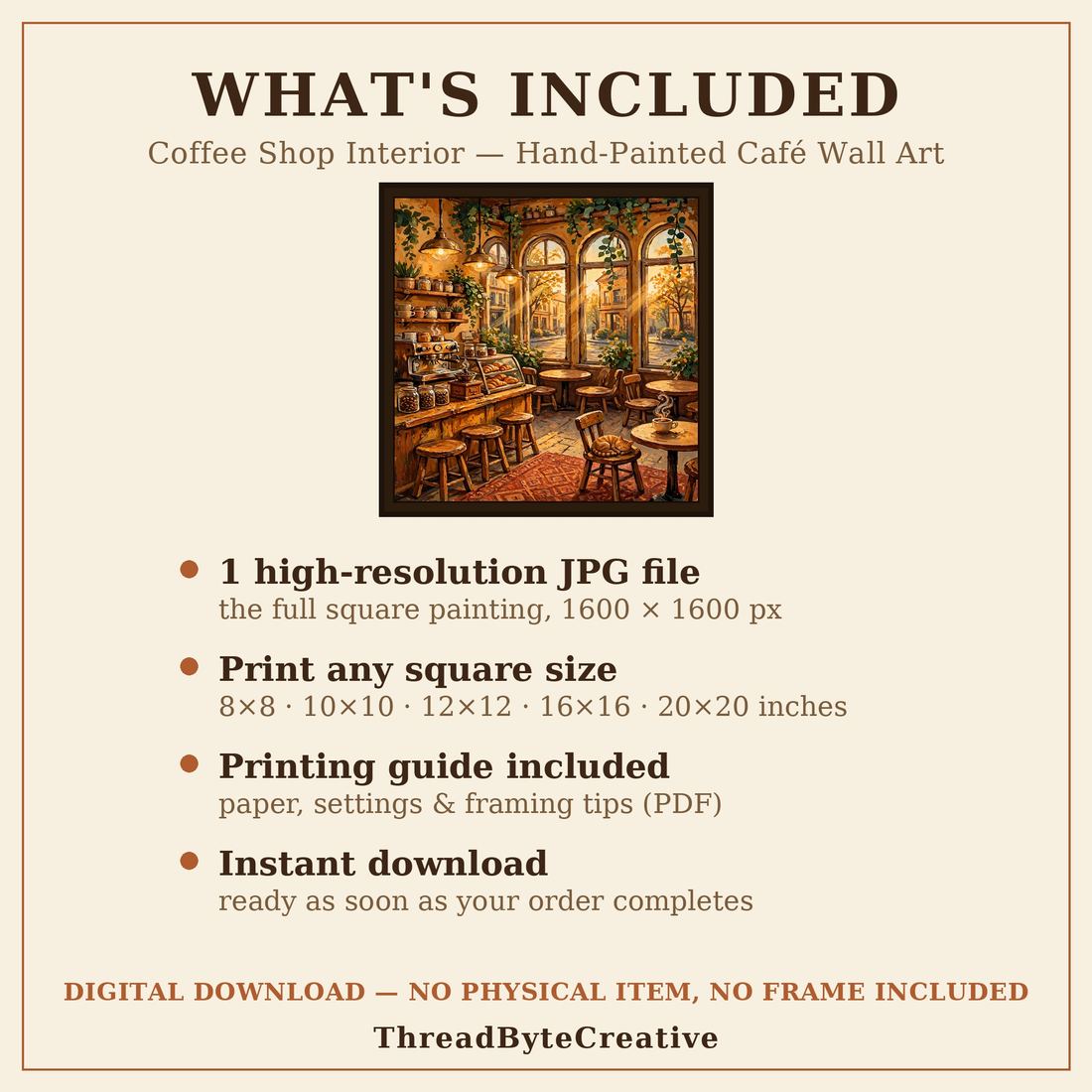 Coffee Bar Sign Print – Vintage Café Wall Art, Digital Download photo 7