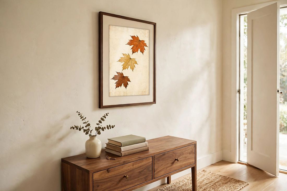 Fall Wall Art Print – Vintage Maple Leaves Botanical, Digital Download photo 4