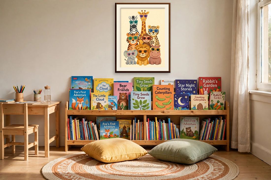 Safari Nursery Wall Art, Funny Safari Animals with Sunglasses Print, Kids Room Decor, Digital Download photo 4